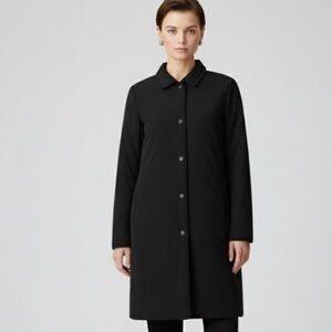 Eileen Fisher Black Nylon quilted convertible Coat size medium